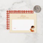 秋ピクニックキツネベビーシャワー子育てアドバイス ノートカード (正面/裏面インサイチュ)