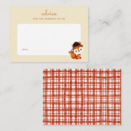 秋ピクニックキツネベビーシャワー子育てアドバイス ノートカード