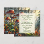 秋ピクニックナショナルマッシュルームデイお祝い シーズンカード (正面/裏面)