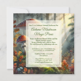 秋ピクニックナショナルマッシュルームデイお祝い シーズンカード