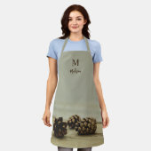 秋ピネコ素朴ンズファームハウススタイルモノグラム エプロン (着用した状態)