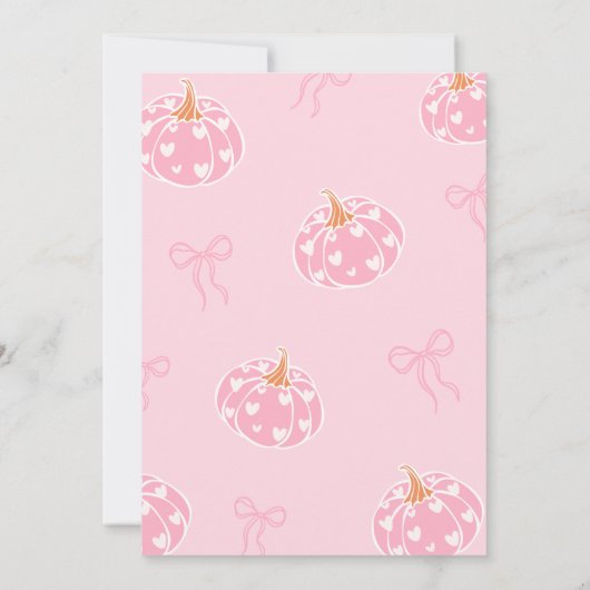 秋ピンクお洒落レトロティーガール4th誕生日 招待状 (裏面)