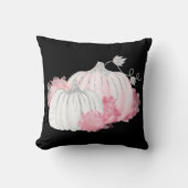 秋ピンクとシルバーウォーターカラーカボチャ クッション (正面)