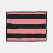秋ピンクとブラックストライプのフリースブランケット フリースブランケット (正面(横))