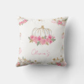 秋ピンクと金ゴールドカボチャフローラ装飾品 クッション (裏面)