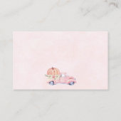 秋ピンクのトラックおむつラッフルエンクロージャカード 名刺 (裏面)