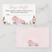 秋ピンクのトラックおむつラッフルエンクロージャカード 名刺 (正面/裏面)