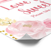 秋ピンクカボチャのトラックの愛は甘いサイン ポスター (角)