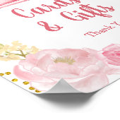 秋ピンクカボチャのトラックカードとギフトサイン ポスター (角)