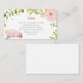 秋ピンクカボチャのトラック赤ちゃんシャワー挿入カード エンクロージャーカード (正面/裏面)