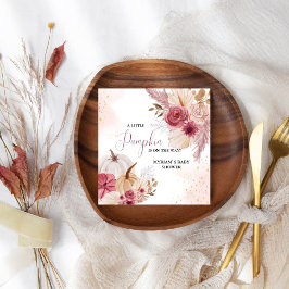 秋ピンクカボチャフローラガールベビーシャワー スタンダードカクテルナプキン