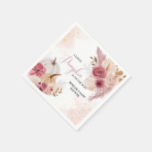 秋ピンクカボチャフローラガールベビーシャワー スタンダードカクテルナプキン (角)