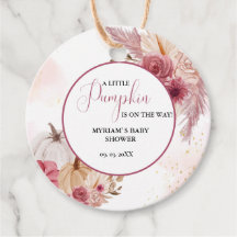 秋ピンクカボチャフローラガールベビーシャワー