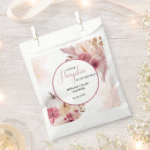 秋ピンクカボチャフローラガールベビーシャワー フェイバーバッグ (クリップ留めされた状態)