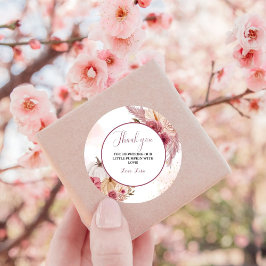 秋ピンクカボチャフローラガールベビーシャワー ラウンドシール