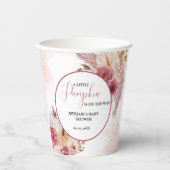 秋ピンクカボチャフローラガールベビーシャワー 紙コップ (正面)