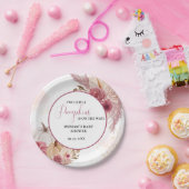 秋ピンクカボチャフローラツインガールベビーシャワー ペーパープレート (パーティー)