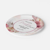 秋ピンクカボチャフローラツインガールベビーシャワー ペーパープレート (アングル)