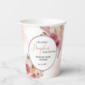 秋ピンクカボチャフローラツインガールベビーシャワー 紙コップ (裏面)