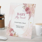 秋ピンクカボチャ女の子の赤ちゃんシャワーお気に入りサイン 台座サイン (インサイチュ)