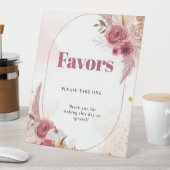 秋ピンクカボチャ女の子の赤ちゃんシャワー好意サイン 台座サイン (インサイチュ)