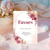 秋ピンクカボチャ女の子の赤ちゃんシャワー好意サイン 台座サイン