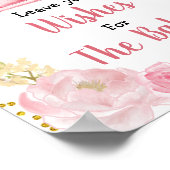 秋ピンクカボチャ赤ちゃんシャワーの願いベビーサイン ポスター (角)