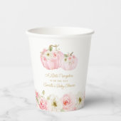 秋ピンクカボチャ赤ちゃんシャワーパーティー 紙コップ (正面)