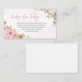 秋ピンクカボチャ赤ちゃんシャワーブックベビー エンクロージャーカード (正面/裏面)