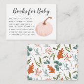 秋ピンクカボチャ赤ちゃんシャワーブックリクエスト エンクロージャーカード (正面/裏面)