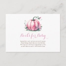 秋ピンクカボチャ赤ちゃんシャワーベビー本 エンクロージャーカード