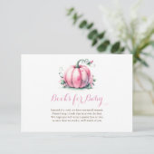 秋ピンクカボチャ赤ちゃんシャワーベビー本 エンクロージャーカード (スタンド正面)