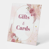 秋ピンクカボチャgir赤ちゃんシャワーギフト&カードサイン 台座サイン (正面)