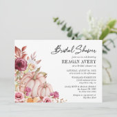 秋ピンクバーガンディパンプキンブライダルシャワーインビタット 招待状 (スタンド正面)