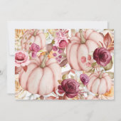 秋ピンクバーガンディパンプキンブライダルシャワーインビタット 招待状 (裏面)