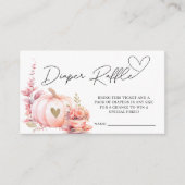 秋ピンクパンプキンガーリーフローラおむつラッフル エンクロージャーカード (正面)