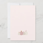 秋ピンクパンプキンガールベビーシャワー招待状 招待状 (裏面)