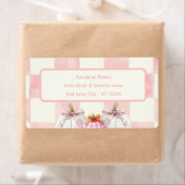 秋ピンクパンプキンジンガムガールベビーシャワーアドレス ラベル (インサイチュ)