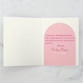 秋ピンクパンプキンジンガムガールベビーシャワー サンキューカード (内部)