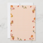 秋ピンクパンプキントラックガール誕生日秋フローラ 招待状 (裏面)