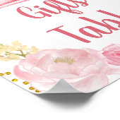 秋ピンクパンプキントラックギフトテーブルサイン ポスター (角)