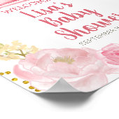 秋ピンクパンプキントラックベビーシャワーウェルカムサイン ポスター (角)