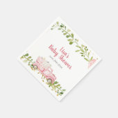 秋ピンクパンプキントラックベビーシャワーナプキン スタンダードカクテルナプキン (角)