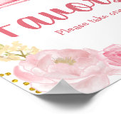 秋ピンクパンプキントラック水の色の好意サイン ポスター (角)