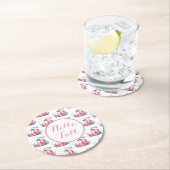 秋ピンクパンプキンラウンド紙コースター ラウンドペーパーコースター (インサイチュ)