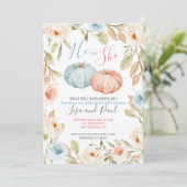 秋ピンクピーチまたはブルージェンダーリビール招待状 招待状 (スタンド正面)