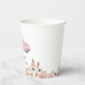 秋ピンクフローラカボチャートラック赤ちゃんシャワー 紙コップ (裏面)