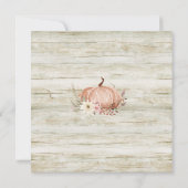 秋ピンクフローラカボチャ水カラーベビーシャワー 招待状 (裏面)