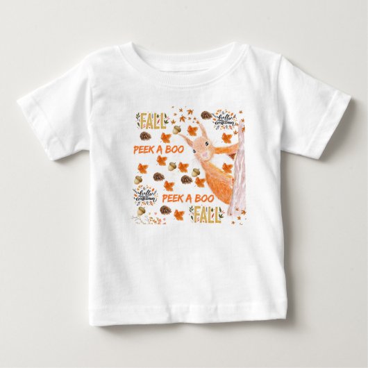 秋ピークブスクイレル ベビーTシャツ (正面)