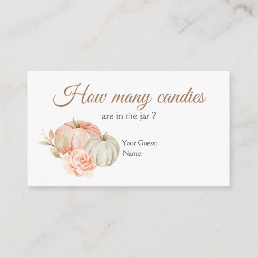 秋ピーチグリーンカボチャHow Many Candies エンクロージャーカード (正面)